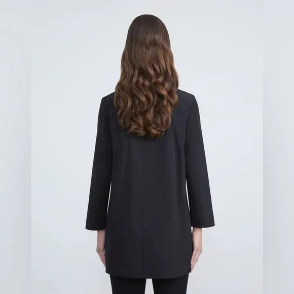 Lafayette 148 Classic Cotton Button Blouse in Black - Picture 2 of 7